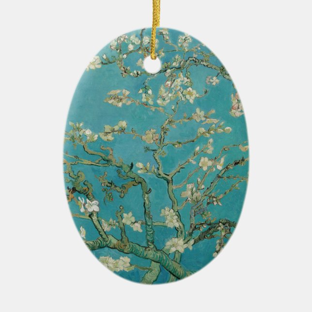 Van gogh's Almond Blossom Ceramic Tree Decoration (Front)