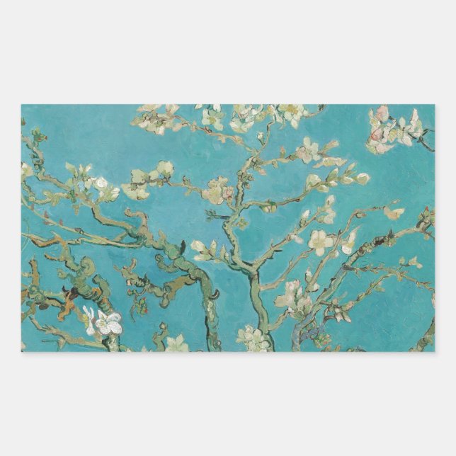 Van gogh's Almond Blossom Rectangular Sticker (Front)