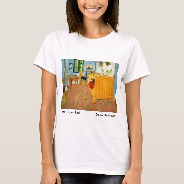 Van Gogh's Bedroom (Artists Cats Added) T-Shirt (Front)
