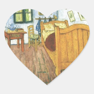 Van Gogh's Bedroom in Arles Heart Sticker