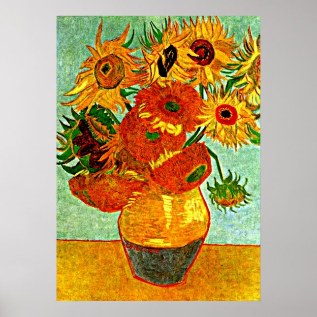 Van Gogh's beloved Sunflowers (12) Poster (Front)