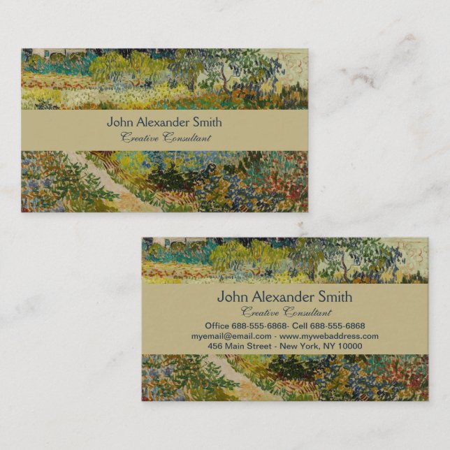 Van Gogh's Classic Painting Garden in Arles Business Card (Front/Back)