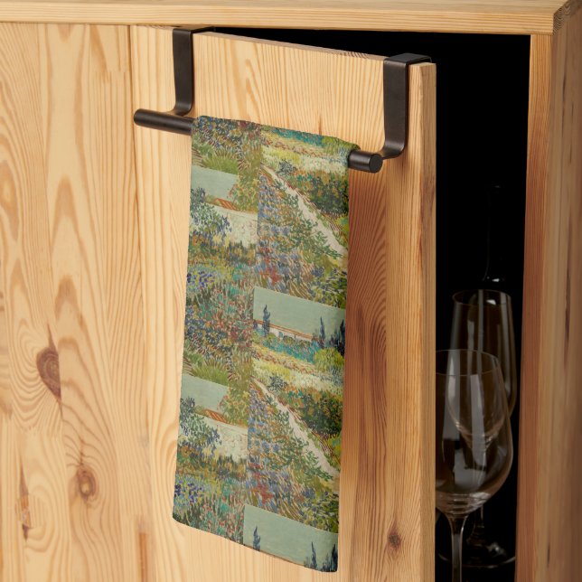 Van Gogh's Classic Painting Garden in Arles Tea Towel (Thirds Fold)