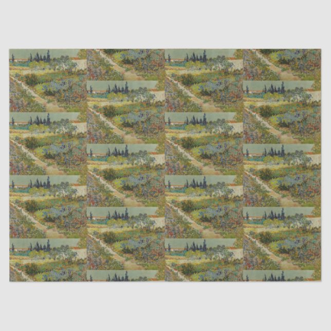 Van Gogh's Classic Painting Garden in Arles Tissue Paper (Front)
