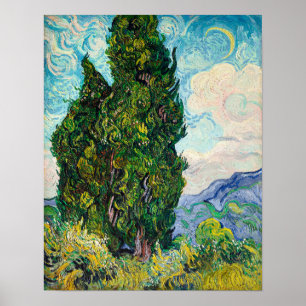 Van Gogh's Cypresses Poster