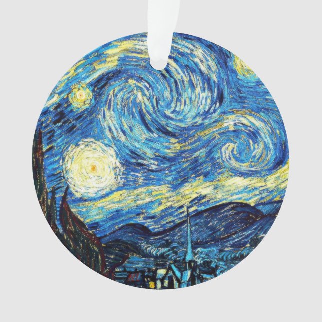 Van Gogh's famous painting, Starry Night Ornament (Front)