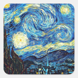 Van Gogh's famous painting, Starry Night Square Sticker