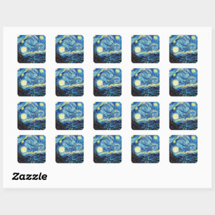 Van Gogh's famous painting, Starry Night Square Sticker