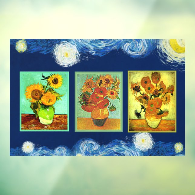 Van Gogh's famous Sunflowers Window Cling (Sheet 3)