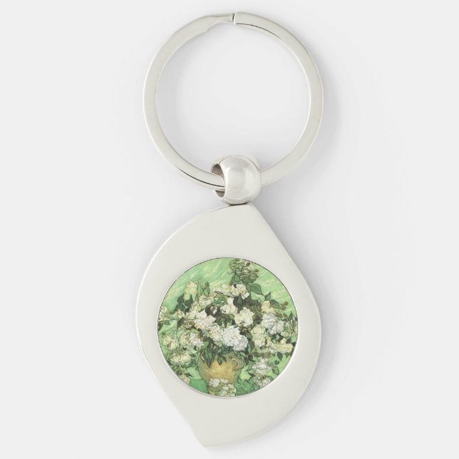 Van Gogh's Flowers in Vase Key Ring (Front)