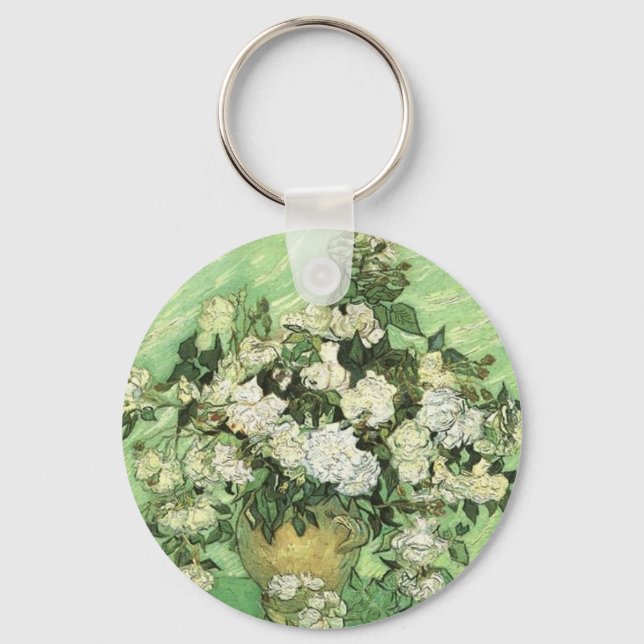 Van Gogh's Flowers in Vase Key Ring (Front)