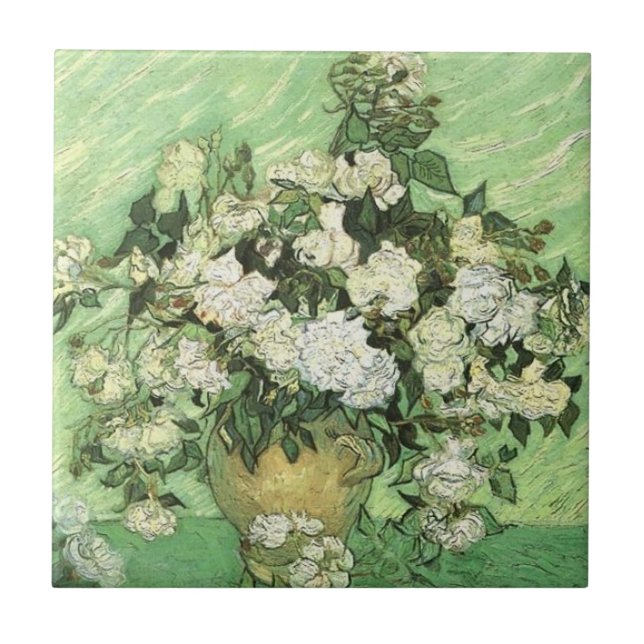Van Gogh's Flowers in Vase Tile (Front)
