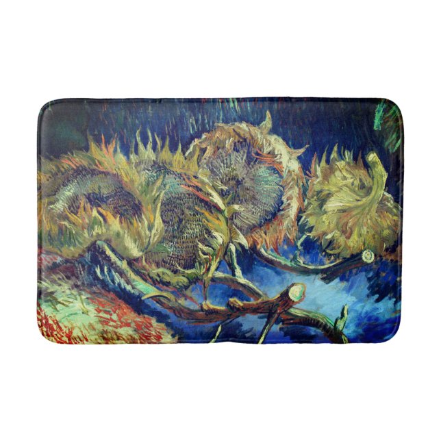 Van Gogh's Four Withered Sunflowers Bath Mat (Front)