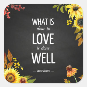 Van Gogh's Inspiring Love Quote Sticker Seal