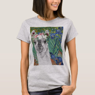 Van Gogh's Irises and Fancy Llama T-Shirt