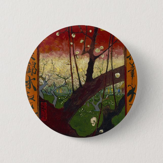 Van Gogh's Japonaiserie after Hiroshige 6 Cm Round Badge (Front)