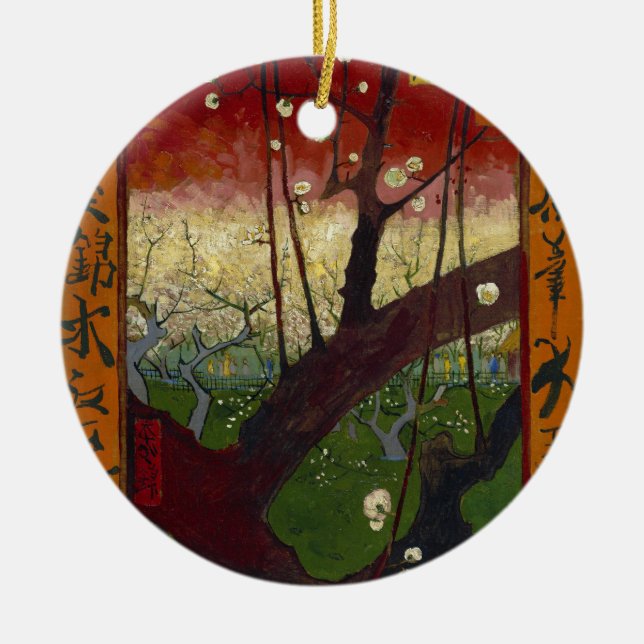 Van Gogh's Japonaiserie after Hiroshige Ceramic Tree Decoration (Front)