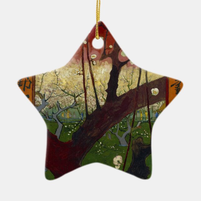 Van Gogh's Japonaiserie after Hiroshige Ceramic Tree Decoration (Front)