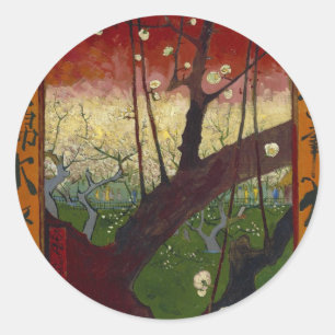 Van Gogh's Japonaiserie after Hiroshige Classic Round Sticker