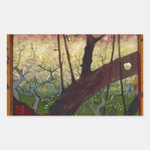 Van Gogh's Japonaiserie after Hiroshige Rectangular Sticker