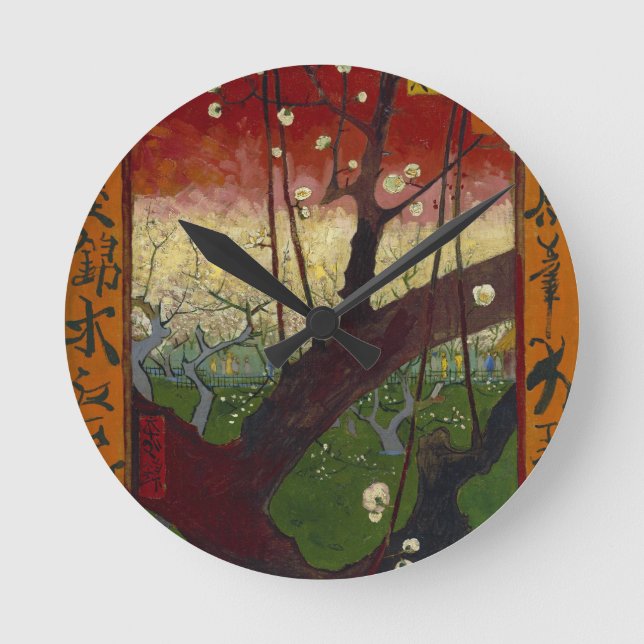 Van Gogh's Japonaiserie after Hiroshige Round Clock (Front)