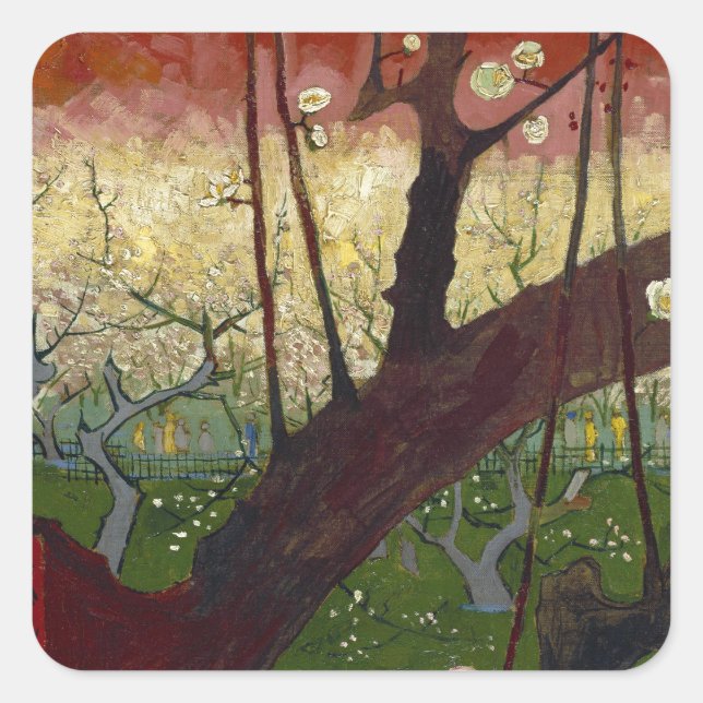 Van Gogh's Japonaiserie after Hiroshige Square Sticker (Front)