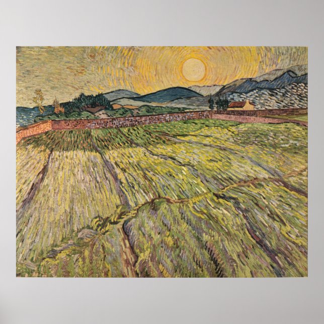 Van Gogh's Landscape with Ploughed Fields (1899) Poster (Front)
