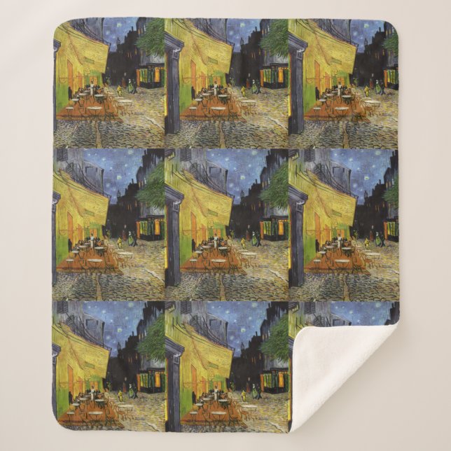 Van Gogh's Night Cafe Sherpa Blanket (Front)