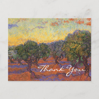 Van Gogh's Olive Grove, Orange Sky Postcard