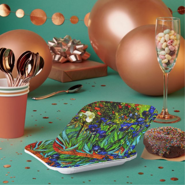 Van Gogh's painting, Irises Paper Plate (Multi)