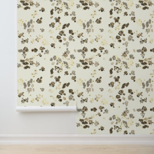 Van Gogh's Poppy and Iris Flowers in Beige Wallpaper