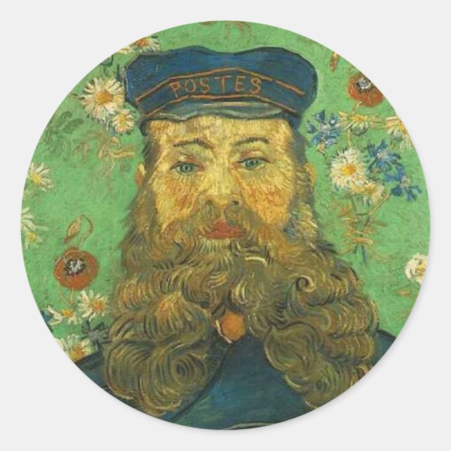 Van Gogh's Postman Classic Round Sticker (Front)