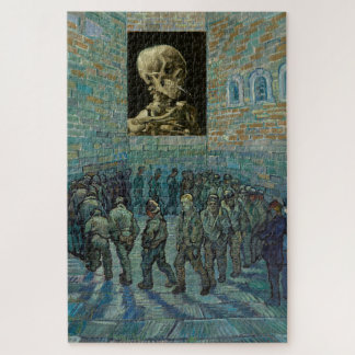 Van Gogh's  Reimage Skeleton Prisoners Exercising  Jigsaw Puzzle