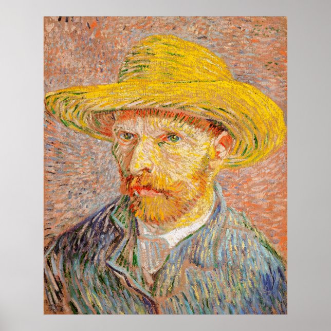 Van Gogh's Self-Portrait with a Straw Hat Poster (Front)