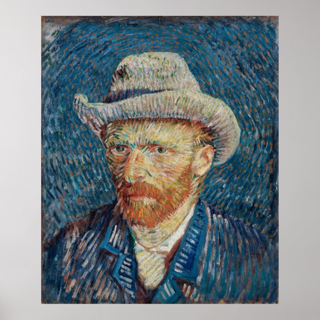Van Gogh's Self-Portrait with Grey Felt Hat Poster (Front)