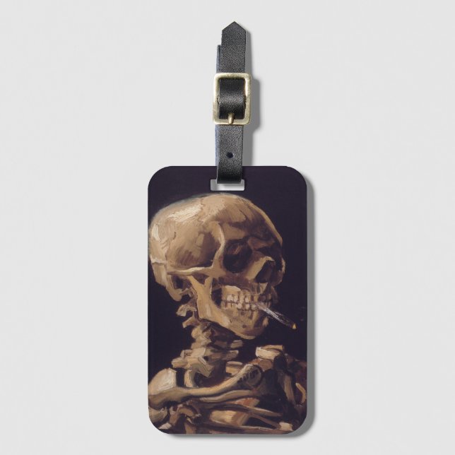 Van Gogh's Skeleton with Burning Cigarette Luggage Tag (Front Vertical)