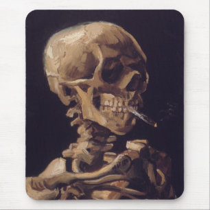 Van Gogh's Skeleton with Burning Cigarette Mouse Mat