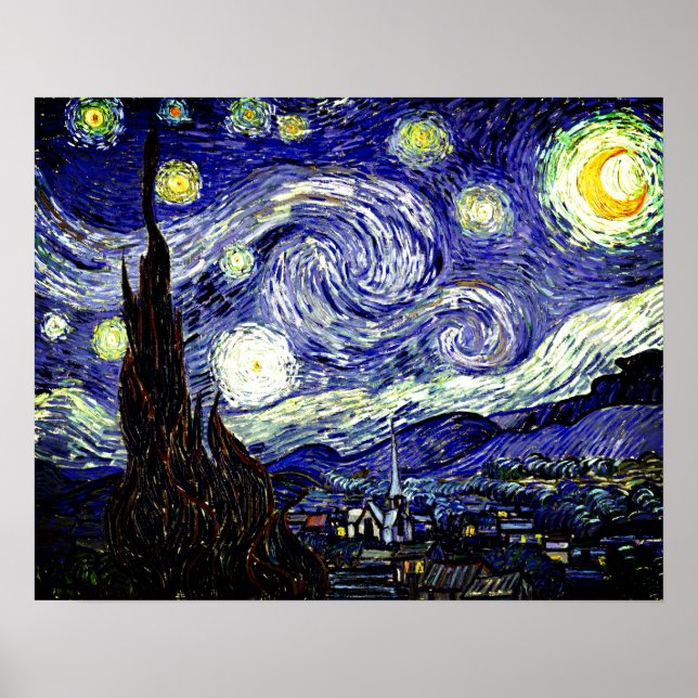 Van Gogh's Starry Night, 1889 Poster (Front)
