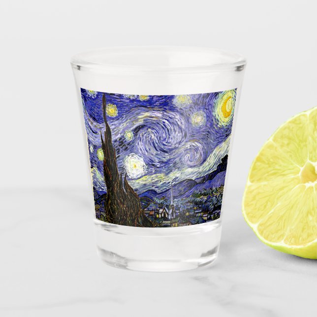 Van Gogh's Starry Night, 1889 Shot Glass (Front)