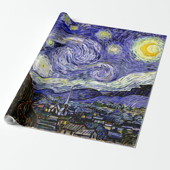 Van Gogh's Starry Night, 1889 Wrapping Paper (Unrolled)