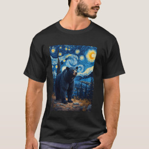 Van Gogh's Starry Night American Black Bear Animal T-Shirt