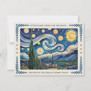 Van Gogh's Starry Night Art Inspired Postcard