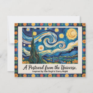 Van Gogh's Starry Night Art Inspired  Postcard