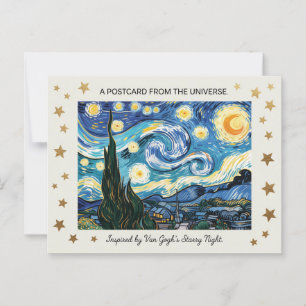 Van Gogh's Starry Night Art Inspired Postcard