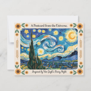 Van Gogh's Starry Night Art Inspired Postcard