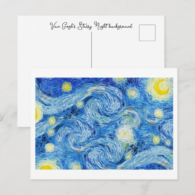 Van Gogh's Starry Night background Postcard (Front/Back)