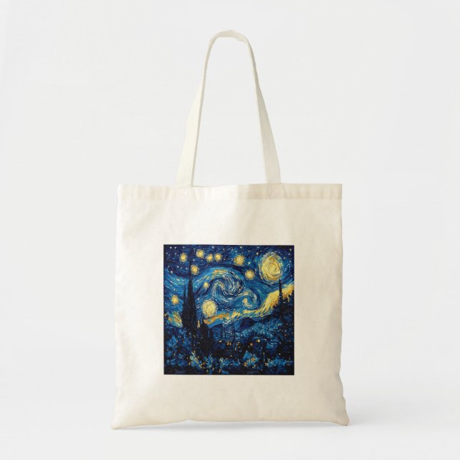 Van Gogh's Starry Night Fabric Tote Bag (Front)