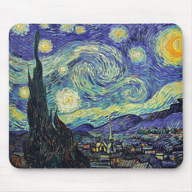 Van Gogh's Starry Night Mouse Mat (Front)