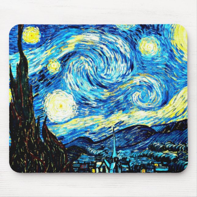 Van Gogh's Starry Night Mouse Mat (Front)