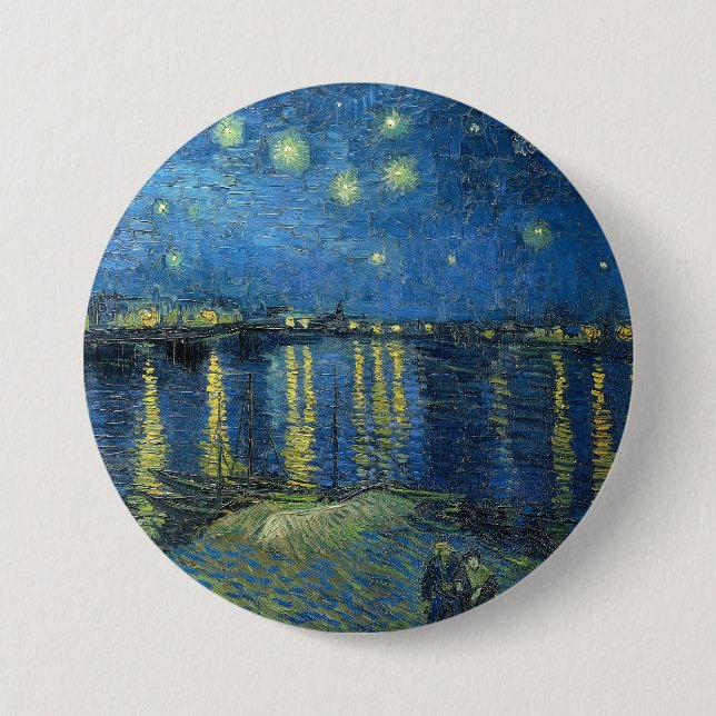 Van Gogh's Starry Night Over the Rhone  7.5 Cm Round Badge (Front)